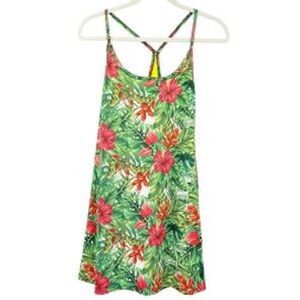 EVCR Floral Tropical Print Sporty Dress With Built in Shorts
